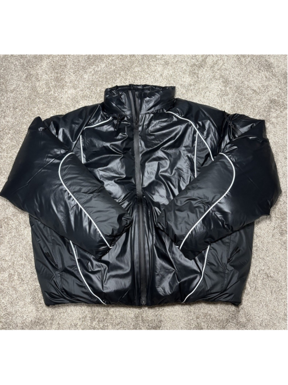 Nike Tech Bubble Puffer Jacket Triple Black Mens Size Large II3869-010 NEW